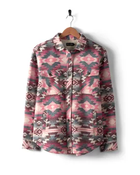 Stella Aztec - Recycled Sherpa Lined Shacket - Pink